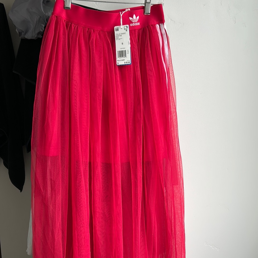 Red brand new tulle adidas skirt